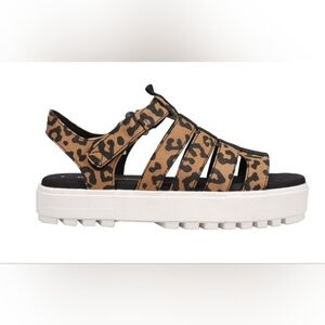 TOMS Leopard Print Fisherman Lug Sandals, Women's Size 7.5